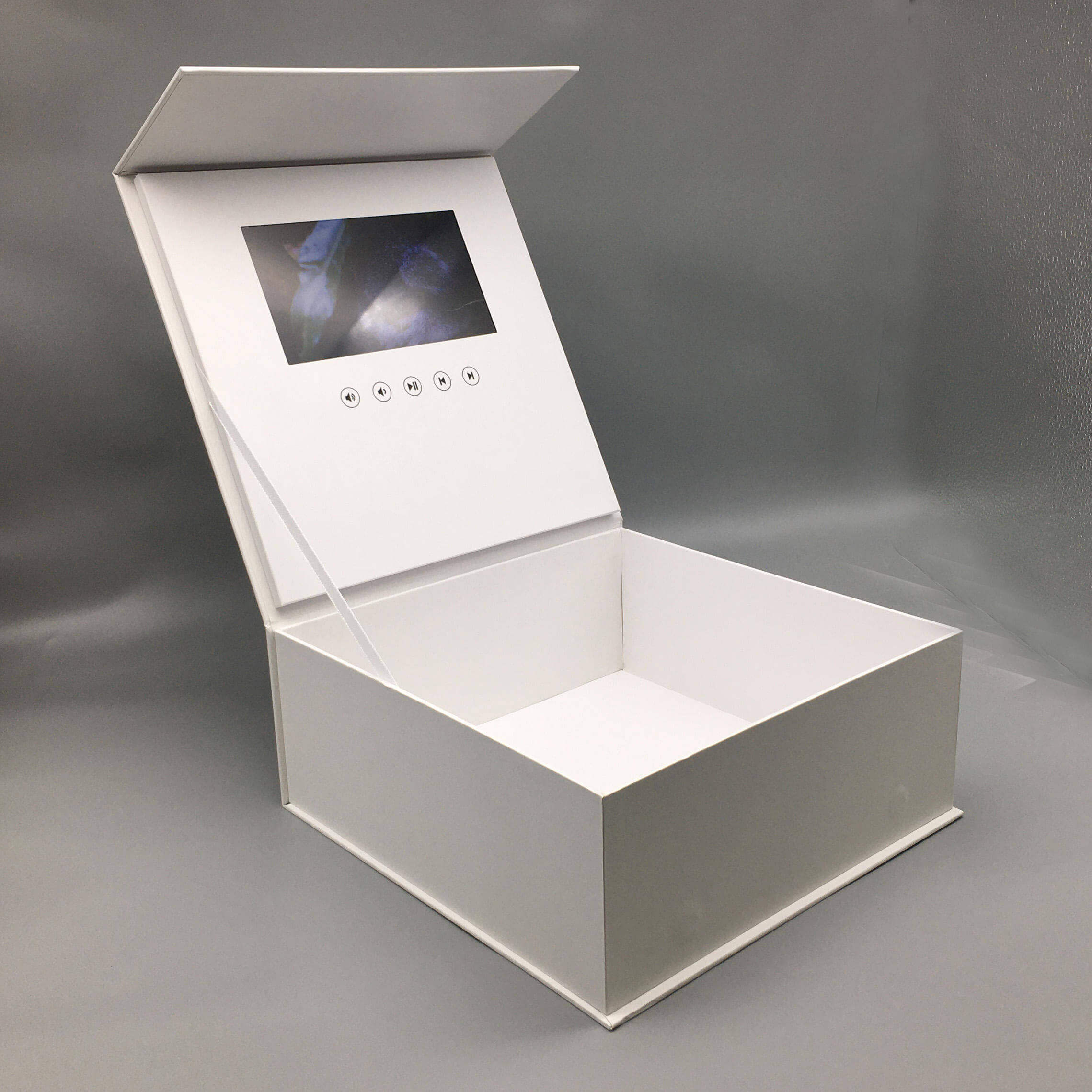 White Color Box with Video Screen and Control Buttons | Funimprint